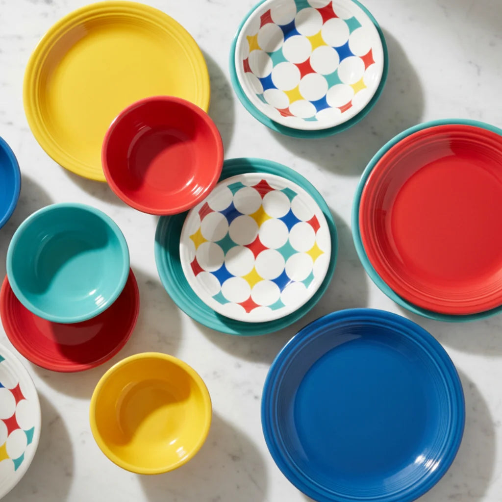 Fiesta Vibrant Kaleido Circles Classic Rim 9 Inch Luncheon Plate