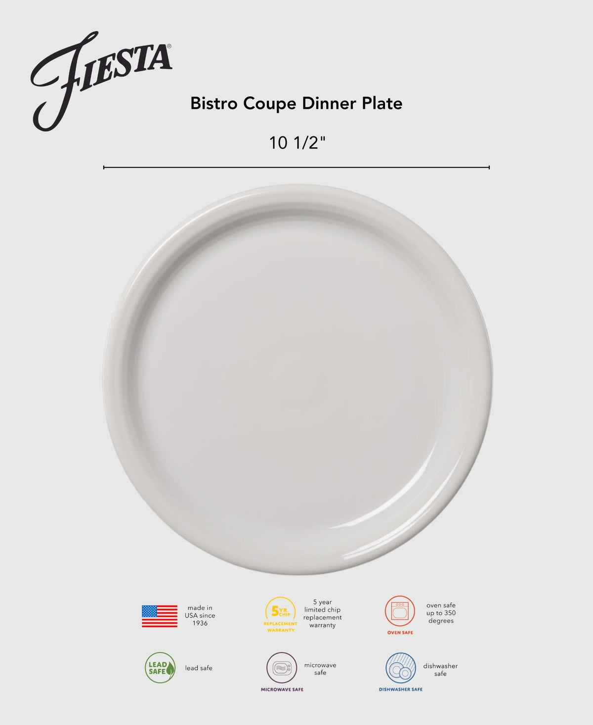 Bistro Coupe 10 1/2 Inch Dinner Plate Foundry