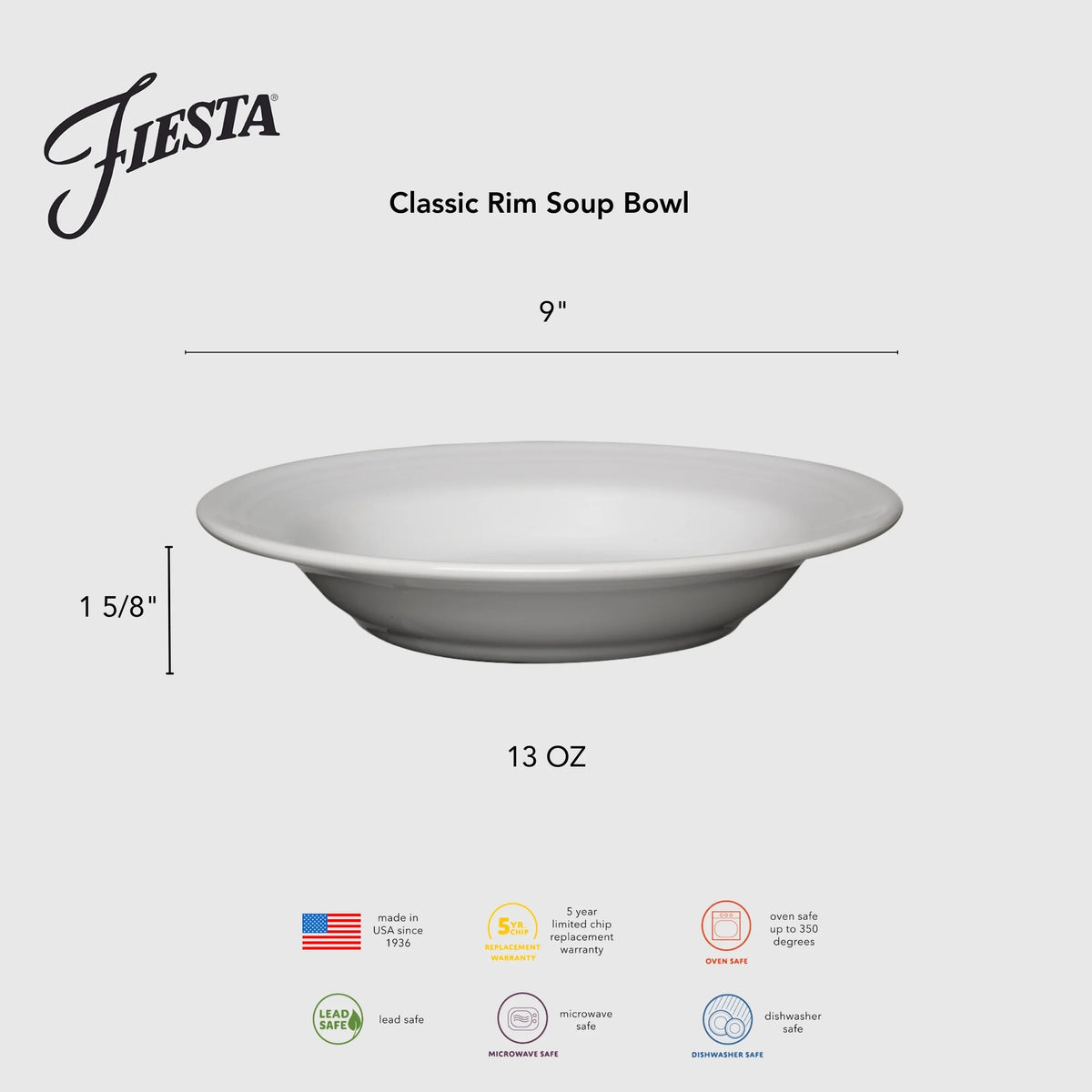 Sky Classic Rim 9 Inch Soup Bowl 13 OZ
