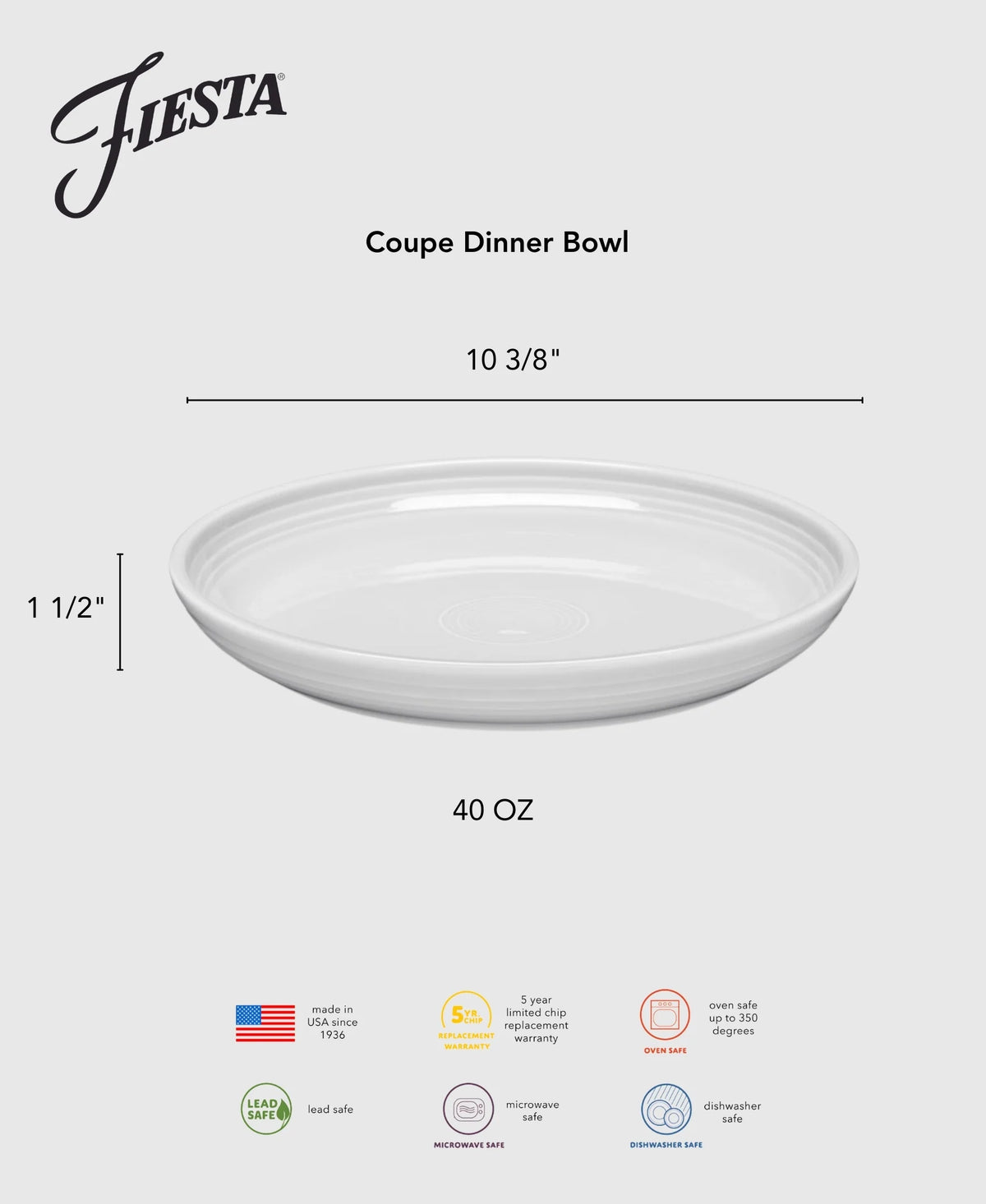 Coupe 10 3/8 Inch Dinner Bowl 40 OZ Foundry