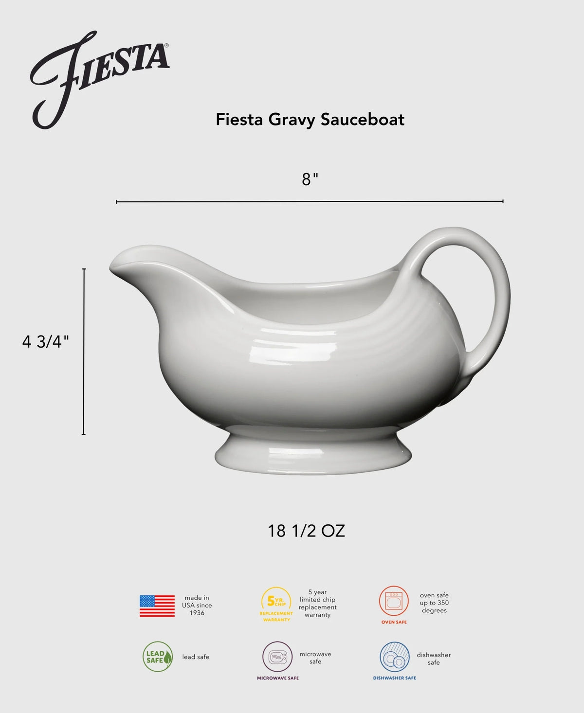 Retired Fiesta 18 1/2 OZ Gravy Sauceboat