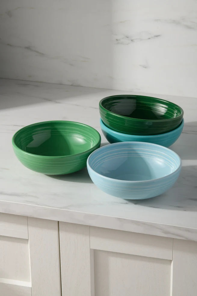 Mixed Aegean Bistro Coupe 7 5/8-Inch 38OZ Medium Bowls, Set of 4