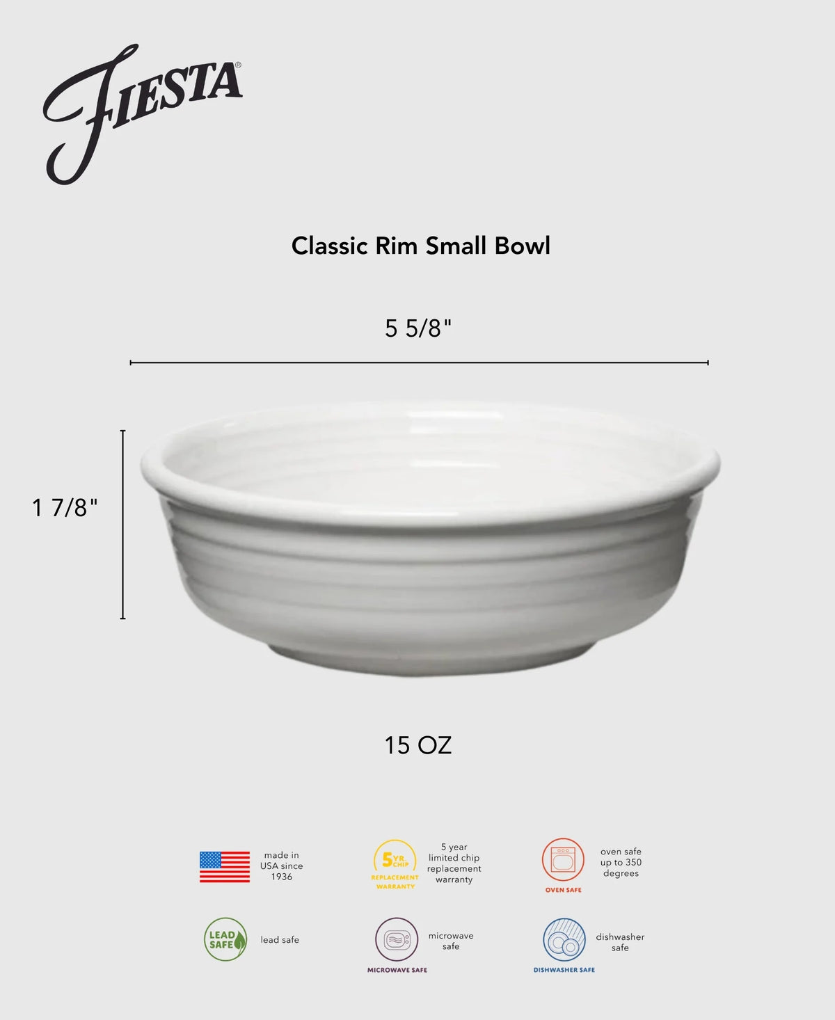 Classic Rim 5 5/8 Inch Small Bowl 15 OZ Foundry