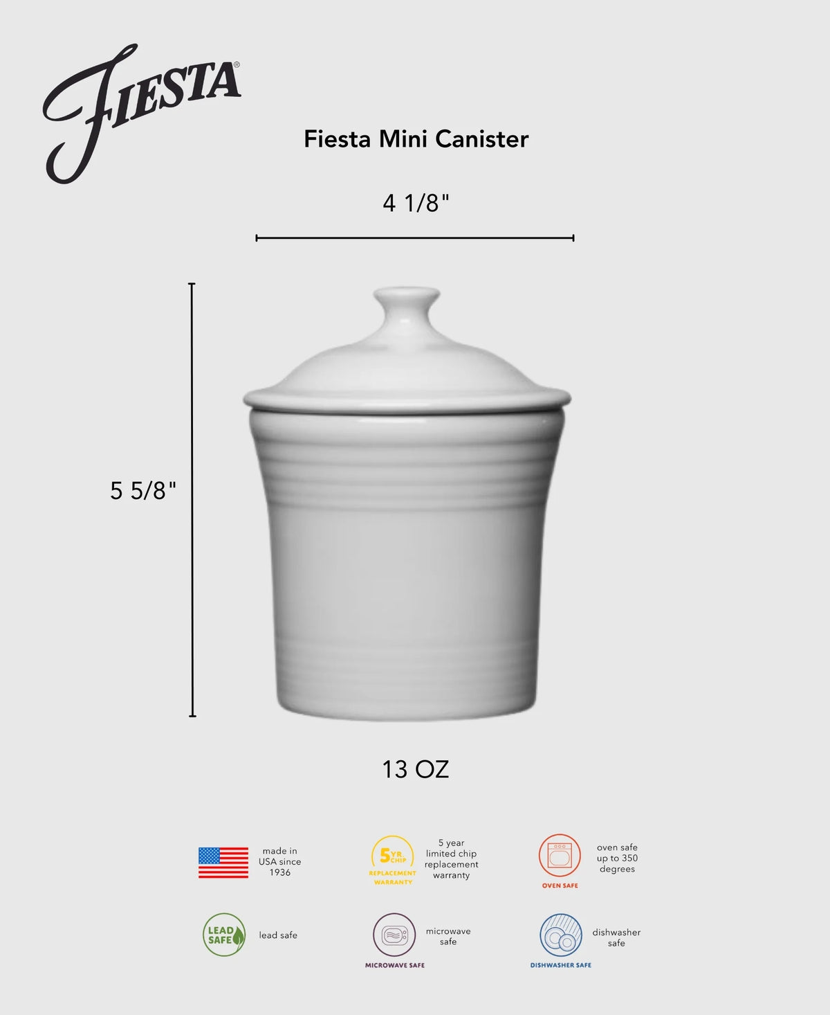 Retired Fiesta 13 OZ Mini Canister 5 5/8 Inch