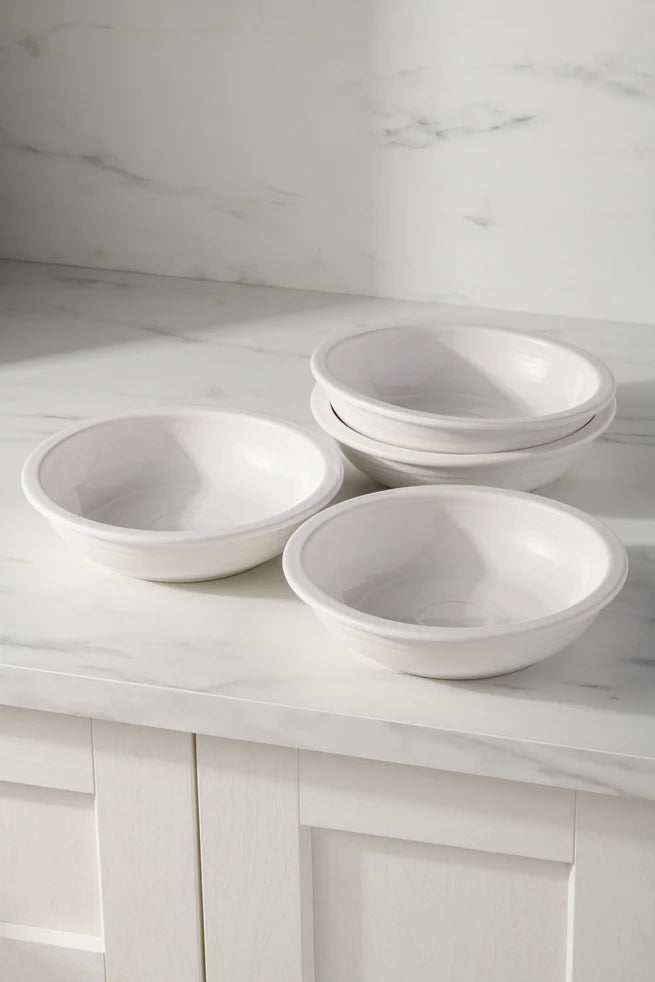 White Set of 4 Classic Rim 8 3/8-Inch 34OZ Pasta Bowls