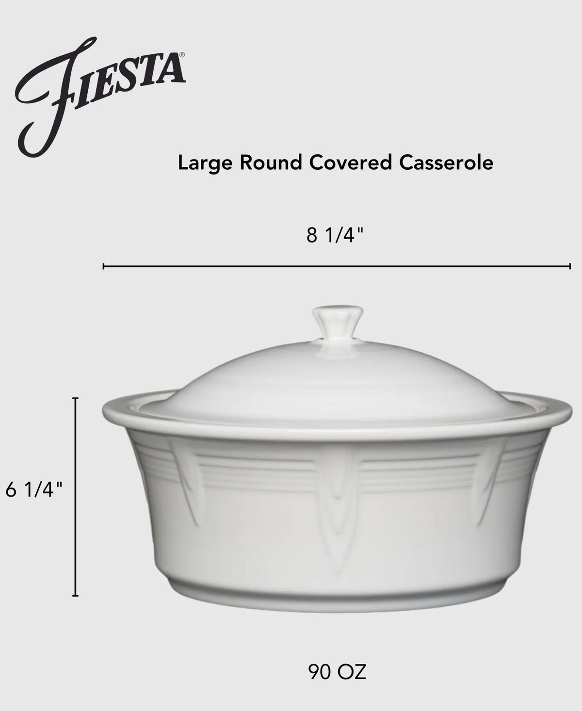 Lavender Large 10 Inch Round Covered Casserole 2.8 Quart