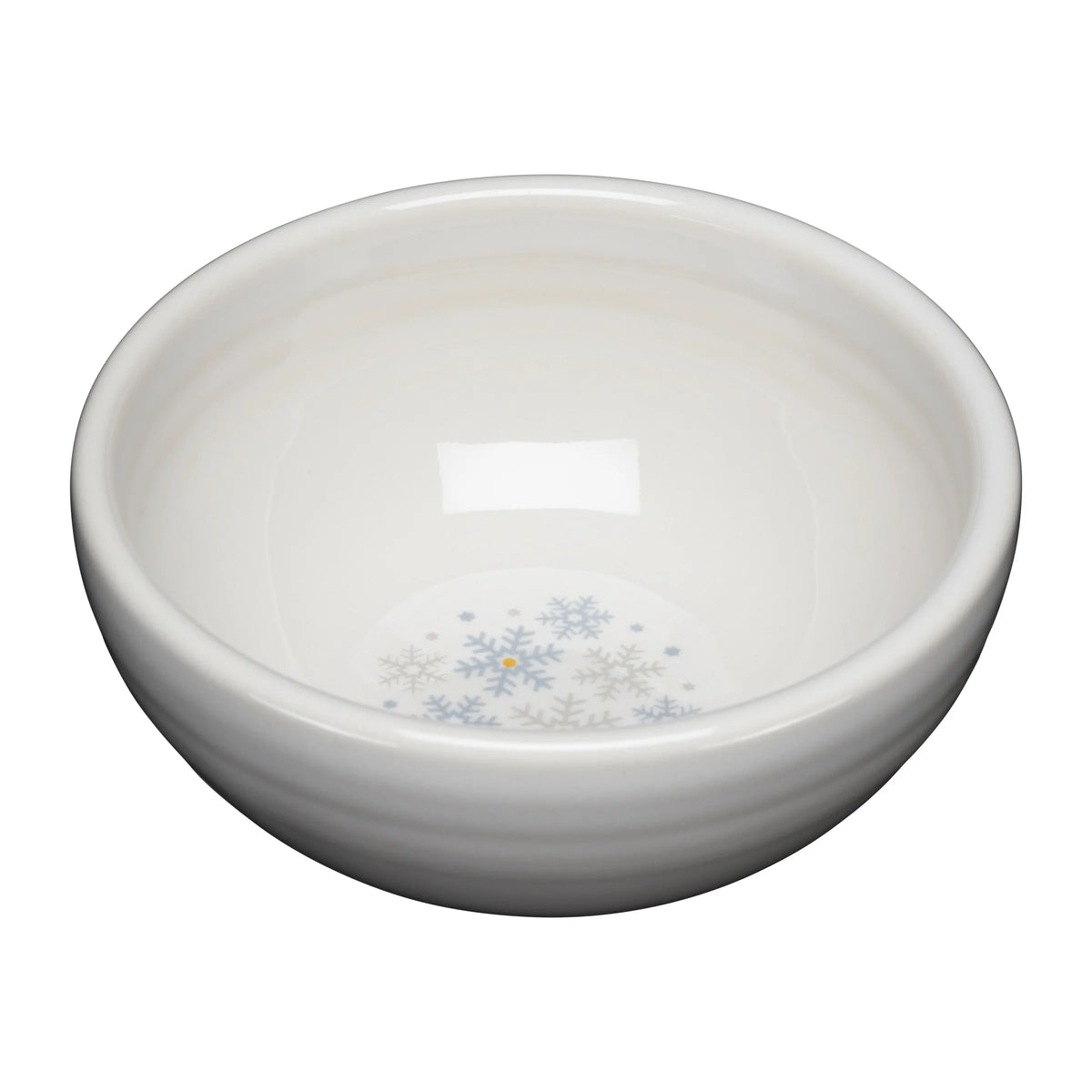 White Snowflakes 3 3/4 Inch Mini Bowl 5 OZ