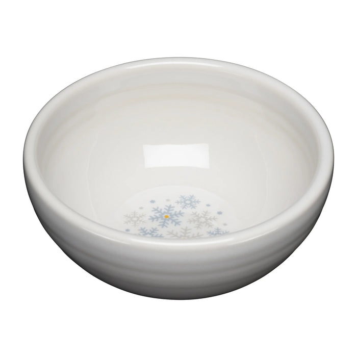 White Snowflakes 3 3/4 Inch Mini Bowl 5 OZ
