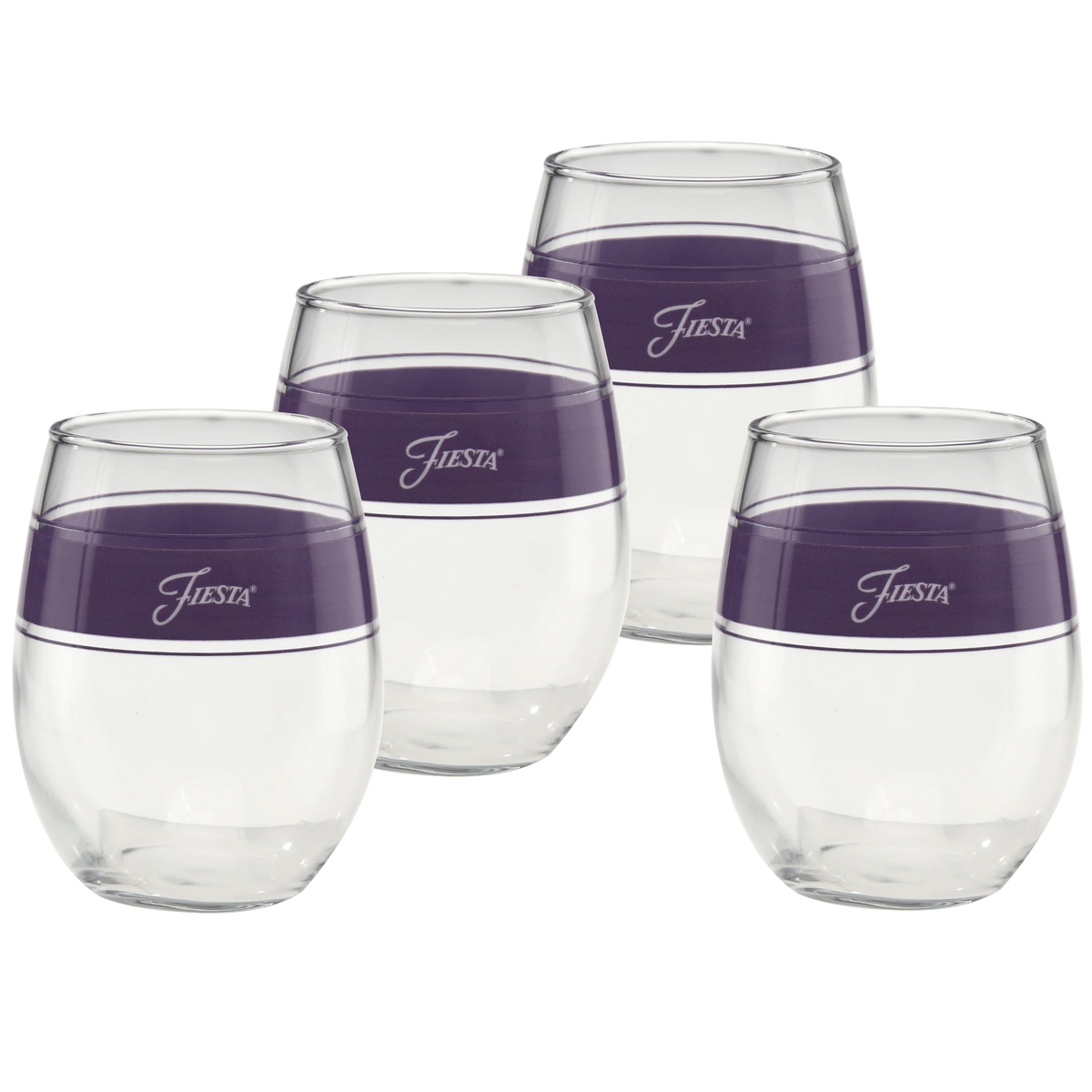 Lavender 15 oz. Frame Stemless Glass – Set of 4