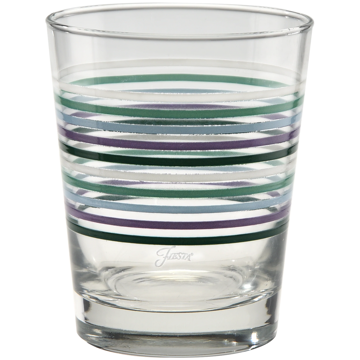 Fiesta Lavender Bloom Thin Stripe 15 oz. Tapered Double Old Fashion - Set of 4