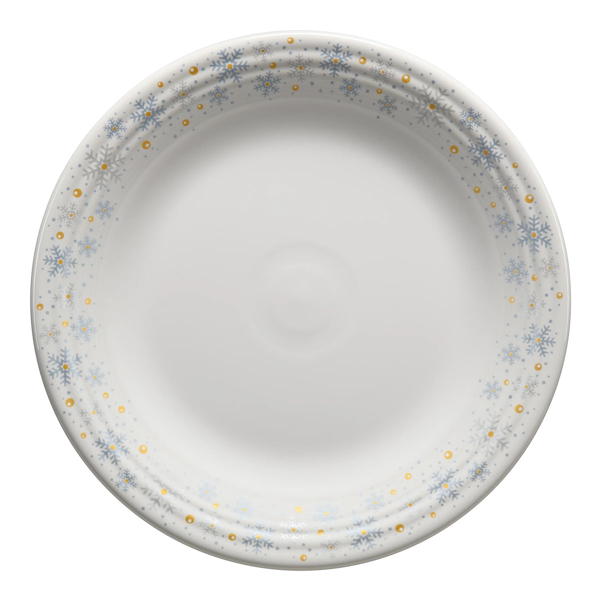 White Snowflake Classic Rim 10 1/2 Inch Dinner Plate