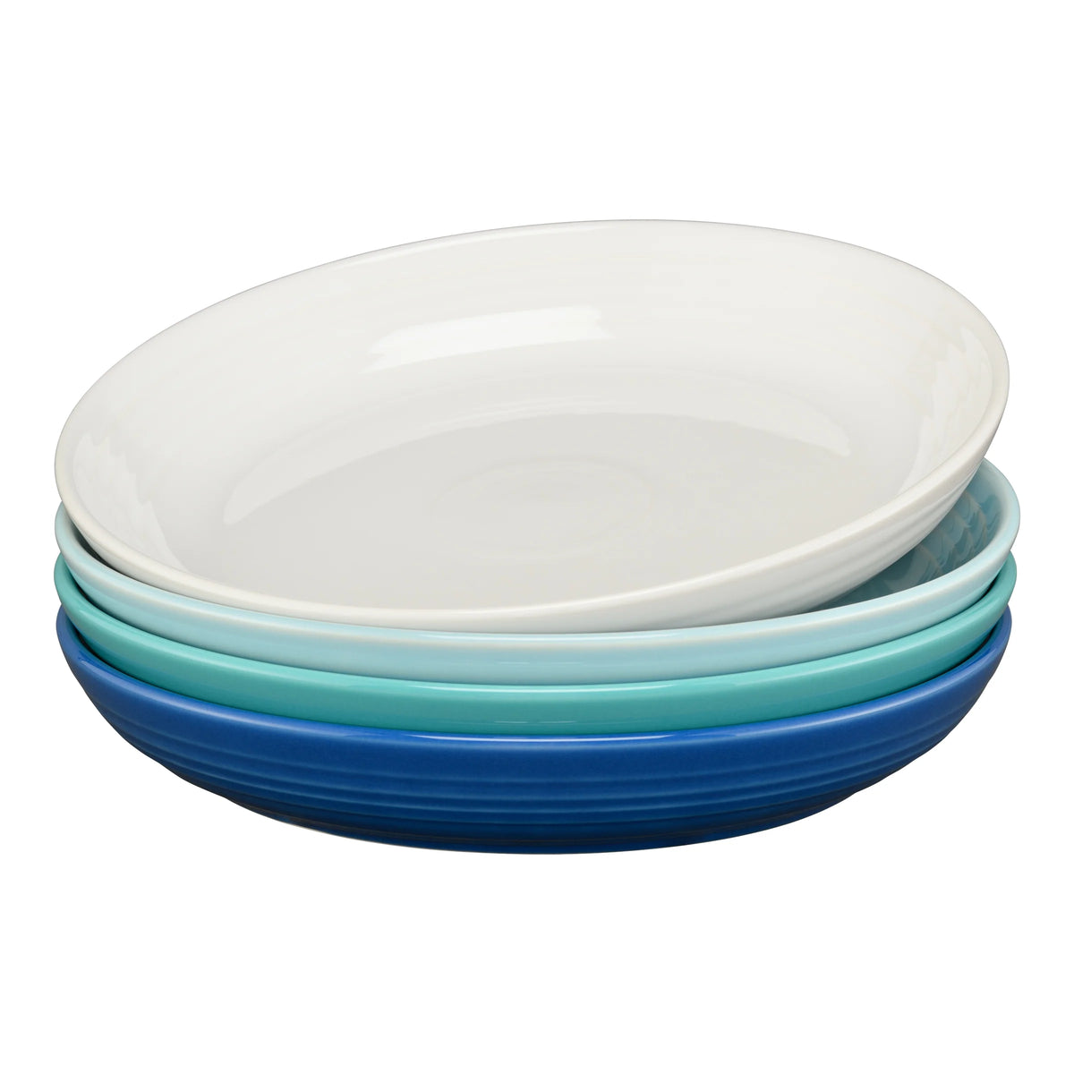 Mixed Coastal Blues Coupe 8 1/2 Inch Luncheon Bowl 26 OZ, Set of 4