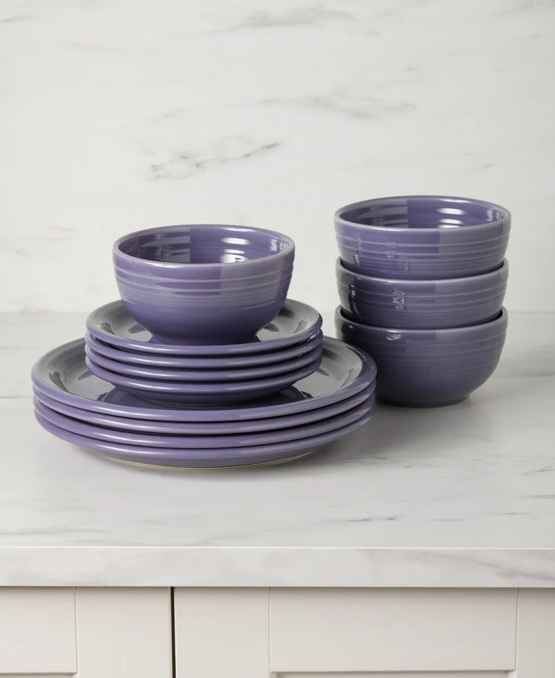 Lavender Bistro Coupe 12-Piece Dinnerware Set, Service for 4