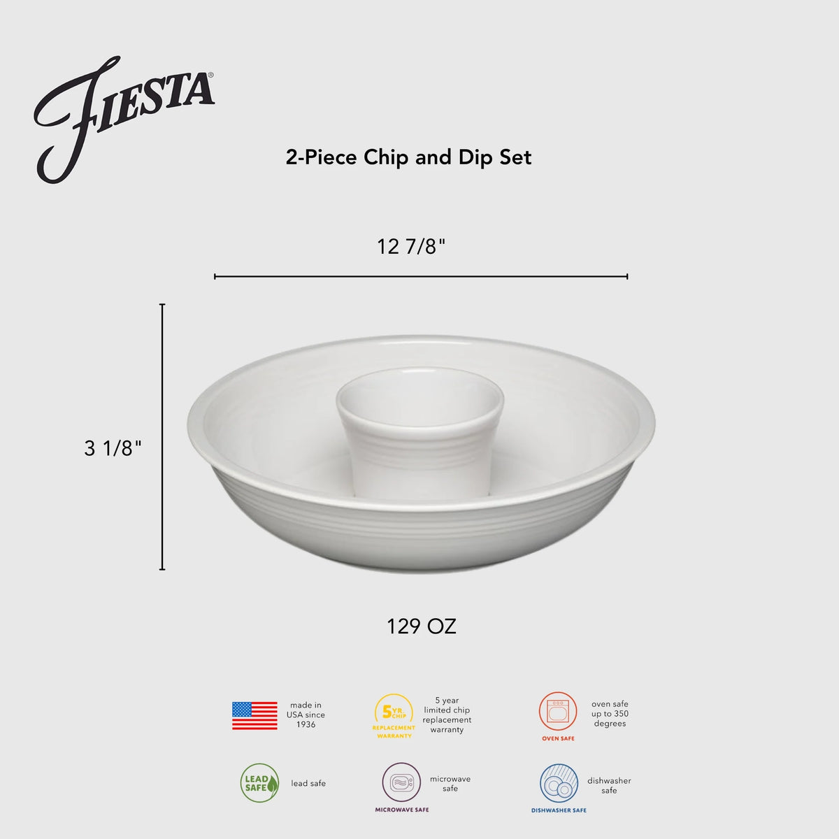 Retired 2-Piece Chip and Dip Set 12 7/8 Inch