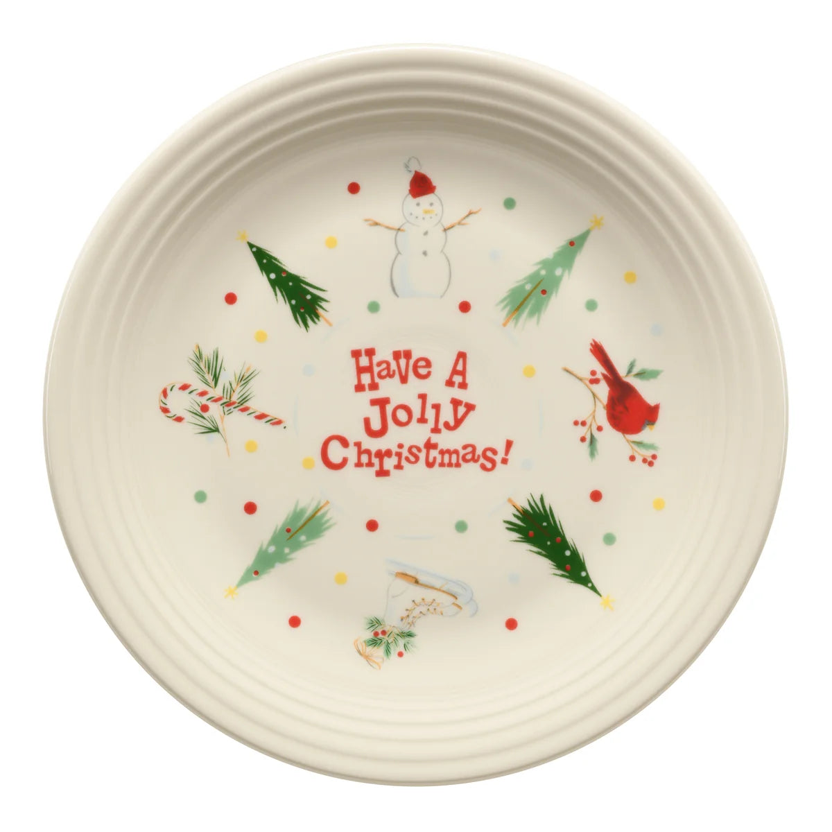 Jolly Christmas Classic Rim Chop Plate 11 3/4 Inch