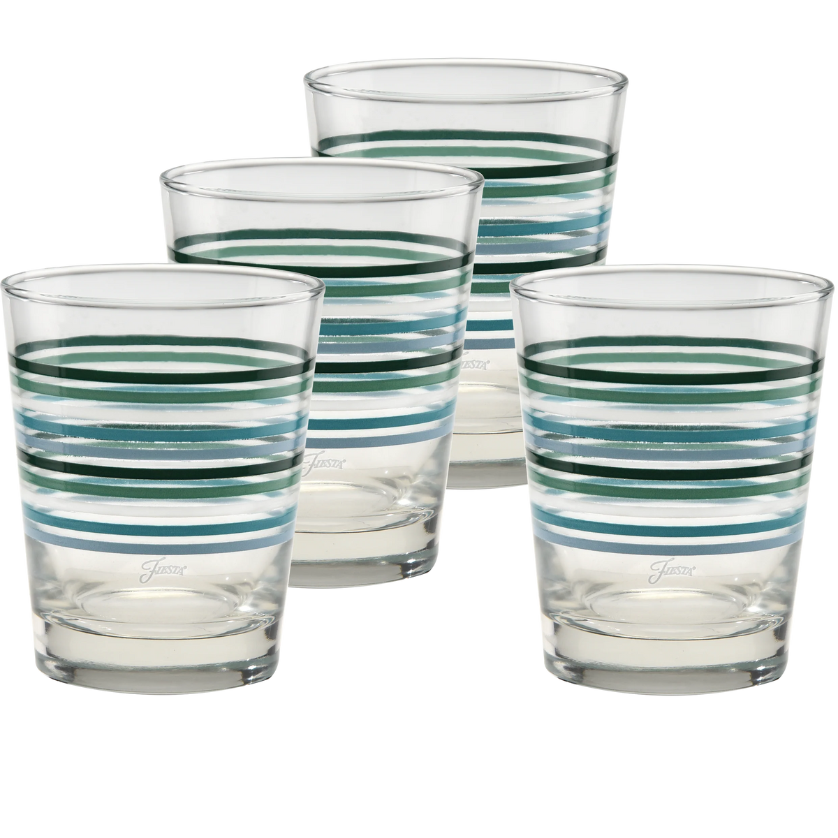 Fiesta Aegean Thin Stripe 15 oz. Tapered Double Old Fashion - Set of 4