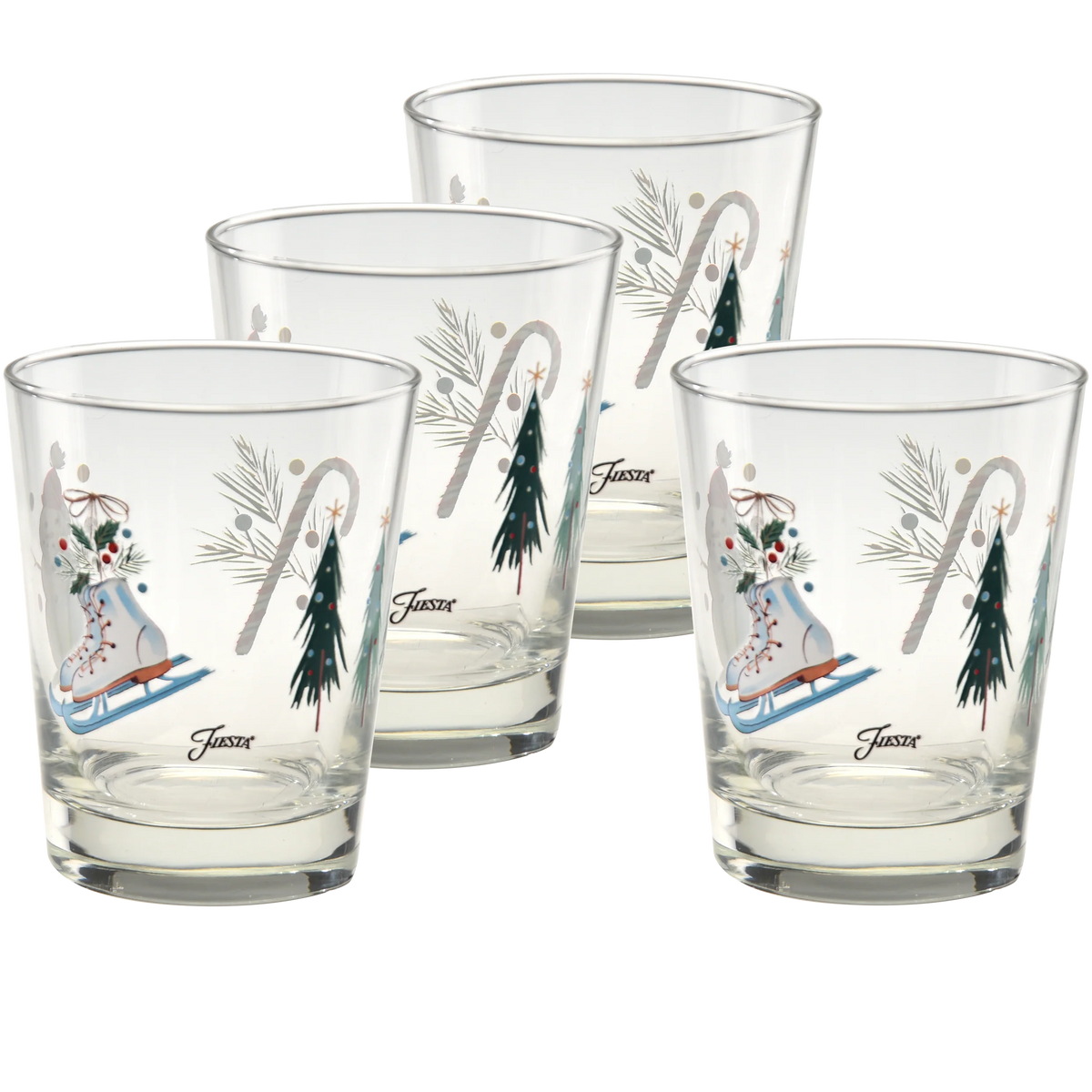 Fiesta Jolly Christmas 15 oz. Tapered Double Old Fashion - Set of 4