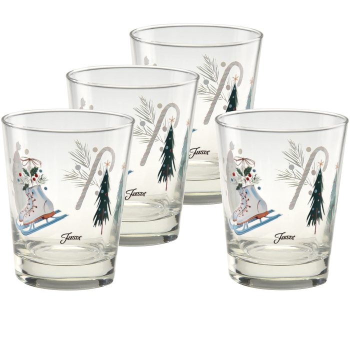 Fiesta Jolly Christmas 15 oz. Tapered Double Old Fashion - Set of 4