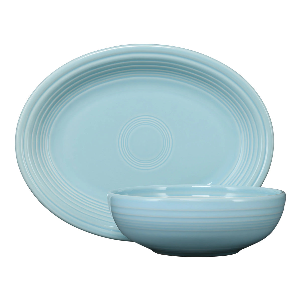 2-Piece Serve Set 11 5/8 Inch Oval Platter & 38 OZ Bistro Bowl