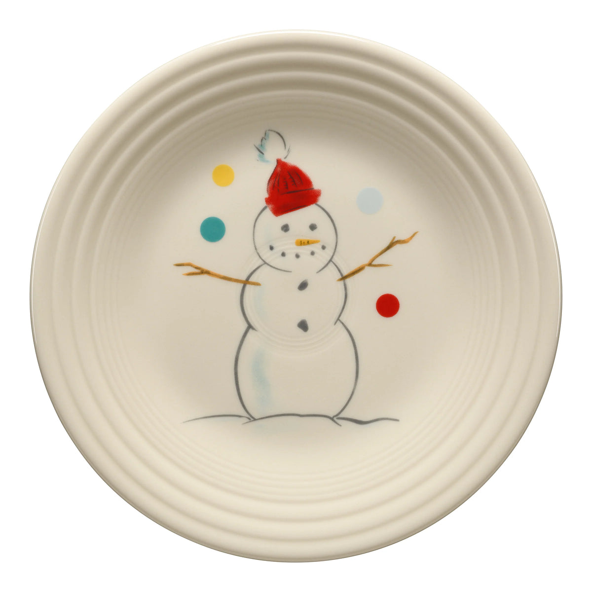 Jolly Christmas Snowman Classic Rim 9 Inch Luncheon Plate