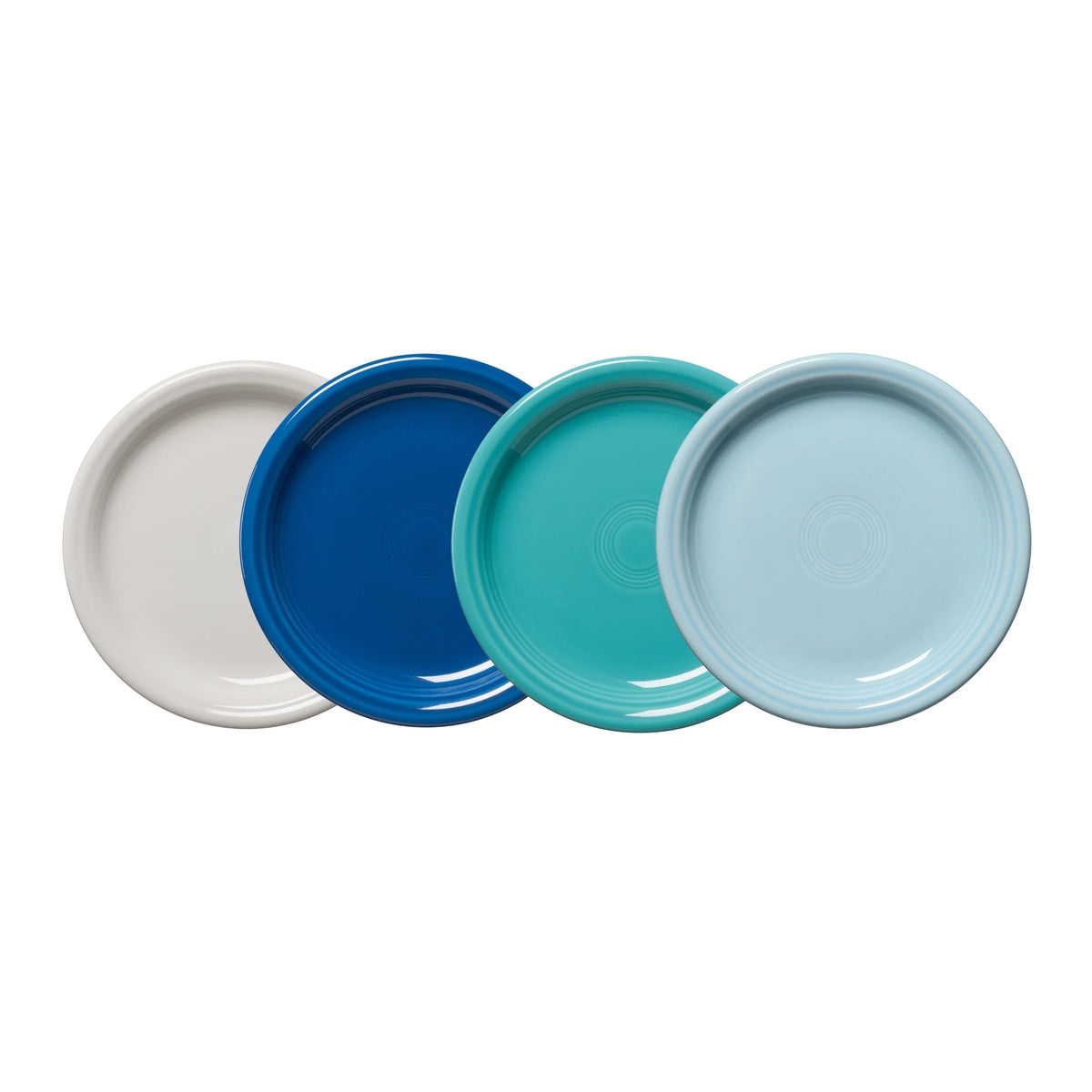 Mixed Coastal Blues Bistro Coupe 7 1/4 Inch Salad Plate, Set of 4