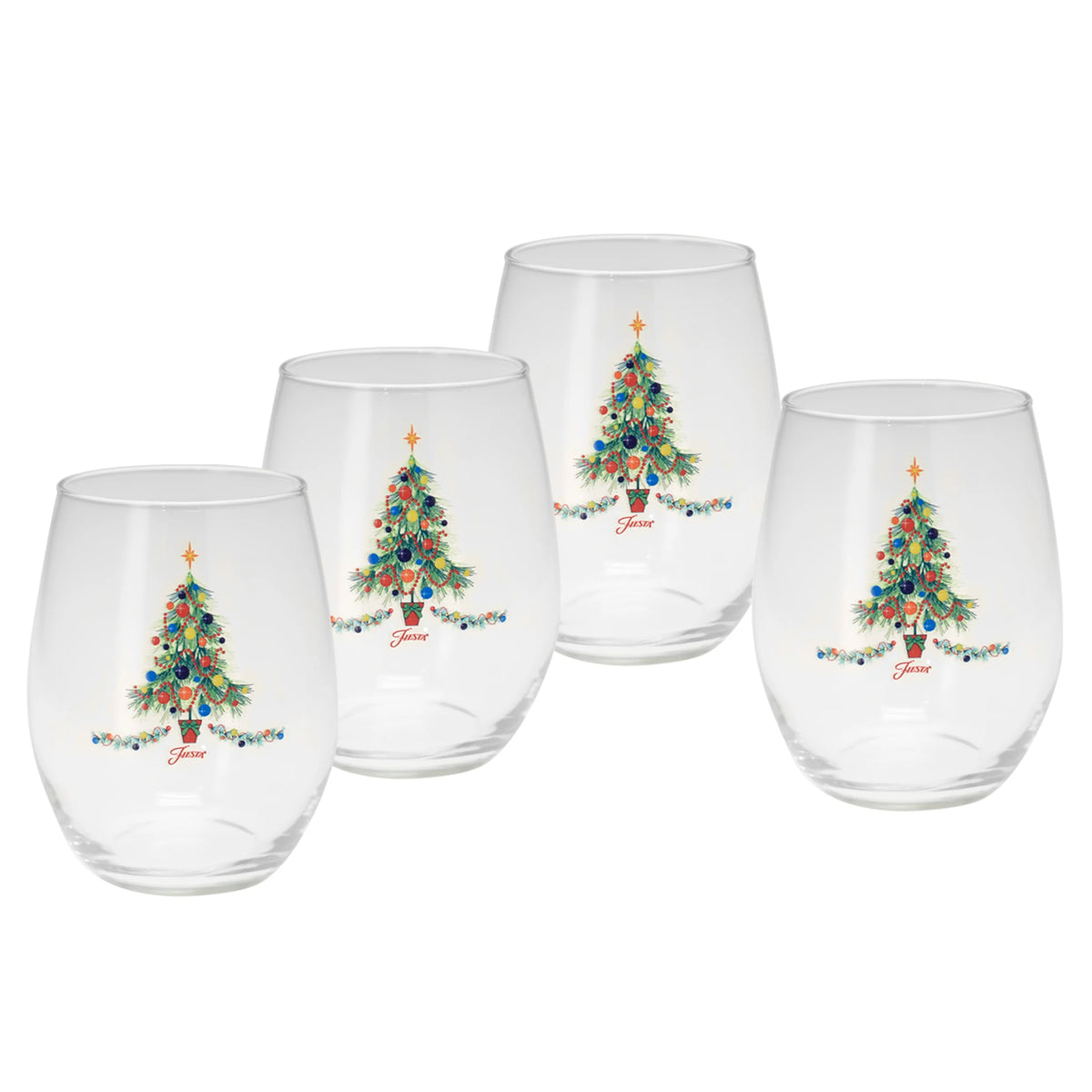 15 oz. Fiesta® Christmas Tree Stemless Wine – Set of 4