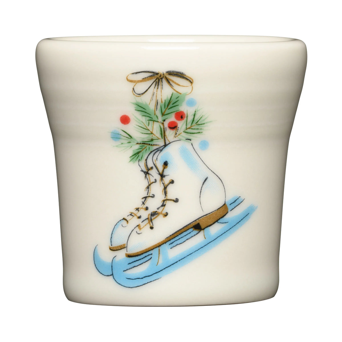 Jolly Christmas Skates 1 1/2, OZ Ceramic Shot Glass