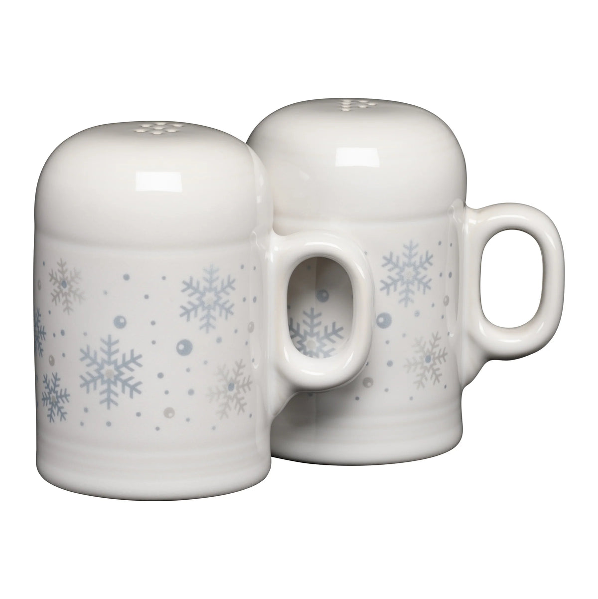 White Snowflake 4 5/8 Inch Rangetop Large Salt and Pepper Shaker Set
