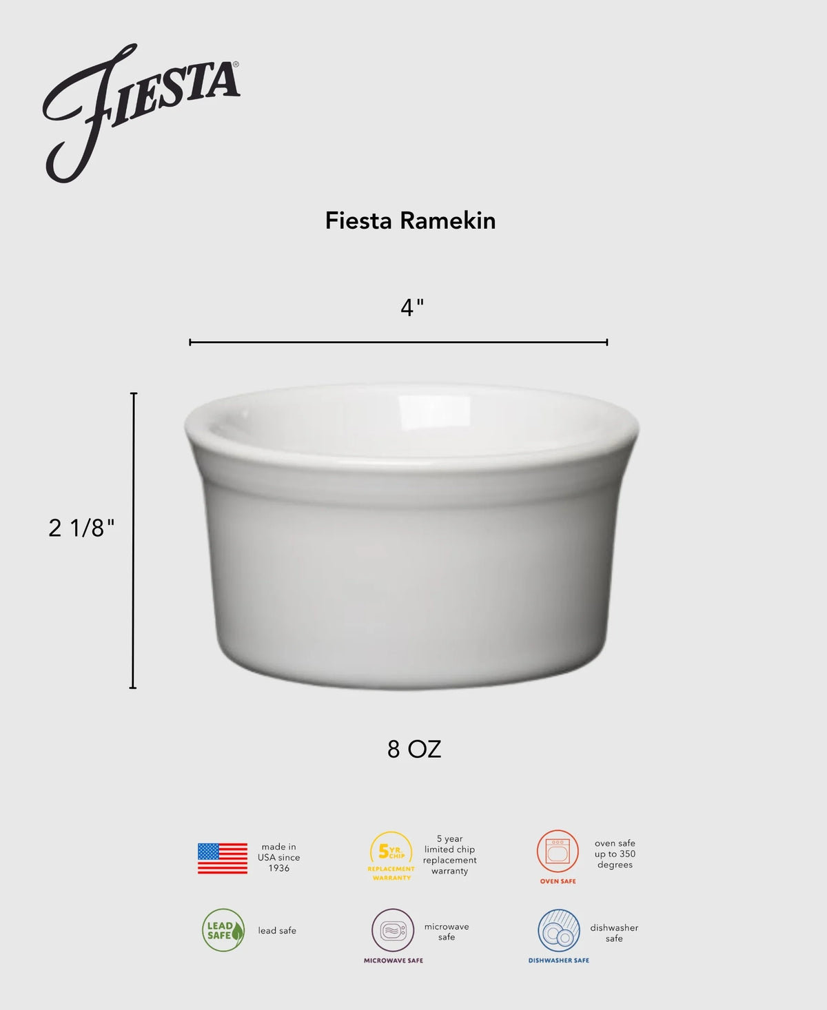 8 OZ Ramekin 4 Inch Foundry