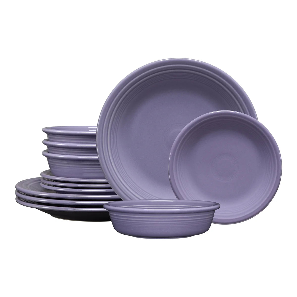 Lavender Classic Rim 12-Piece Dinnerware Set, Service for 4
