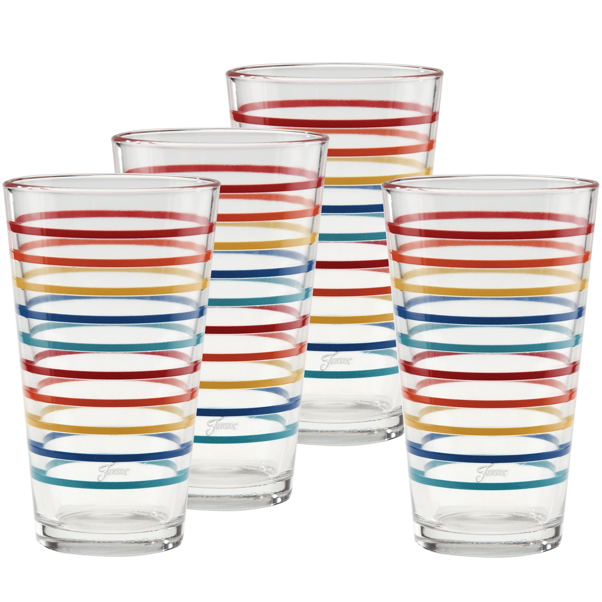16 oz. Fiesta Vibrant Thin Stripe Cooler Glass - Set of 4