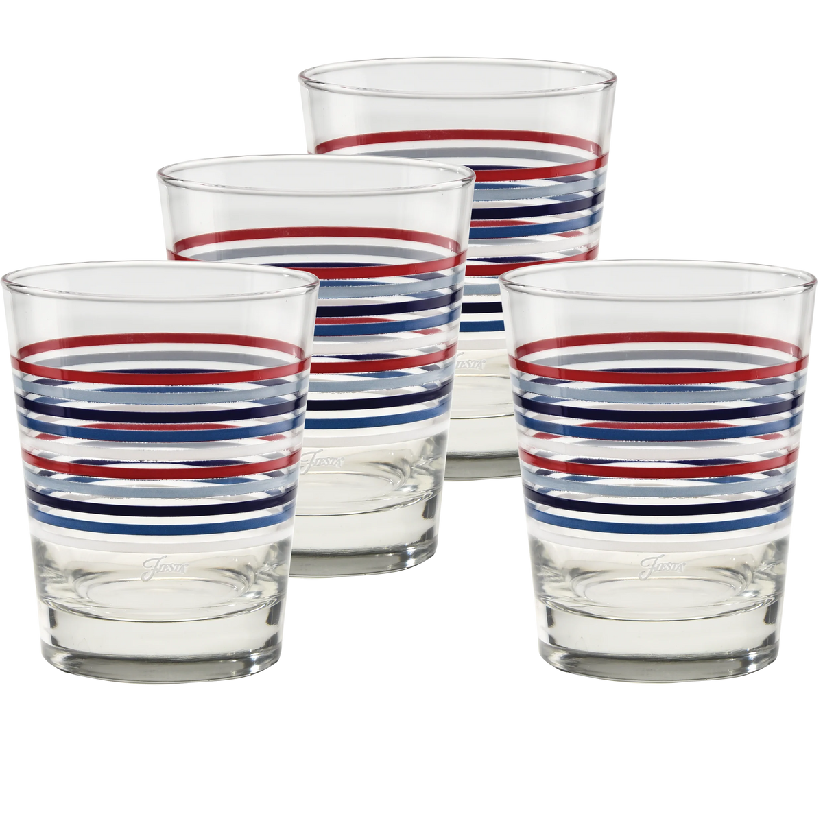 Fiesta Americana Thin Stripe 15 oz. Tapered Double Old Fashion - Set of 4