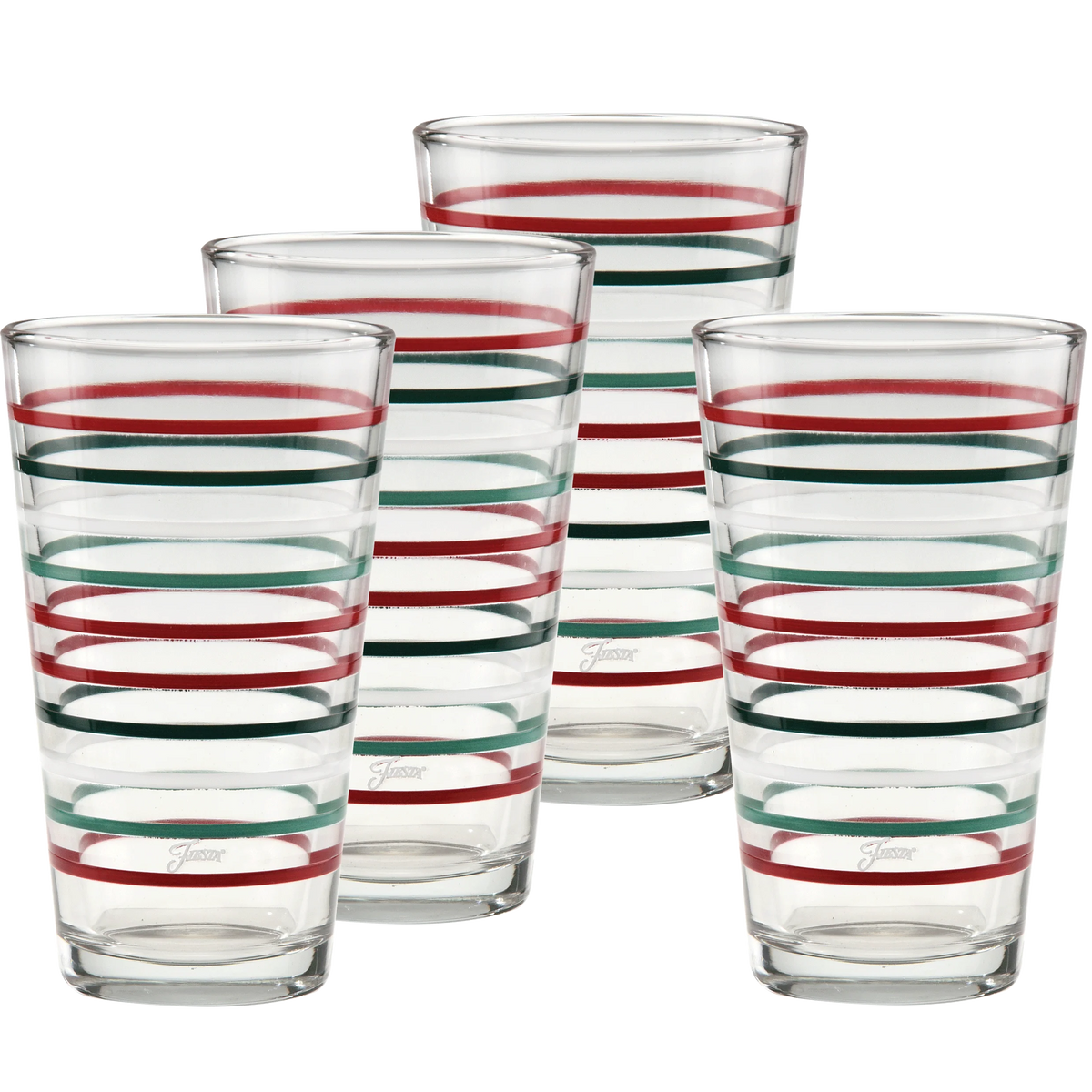 16 oz. Fiesta Americana Thin Stripe Cooler Glass - Set of 4