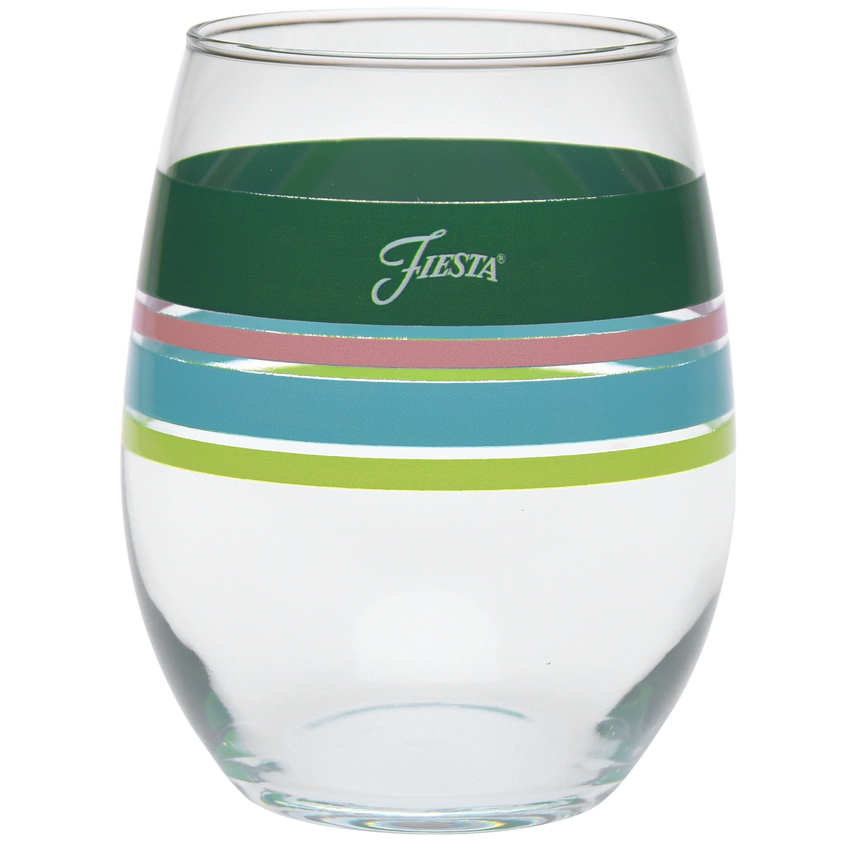 Retired 15 oz. Fiesta® Edgeline Stemless Wine Tropical – Set of 4