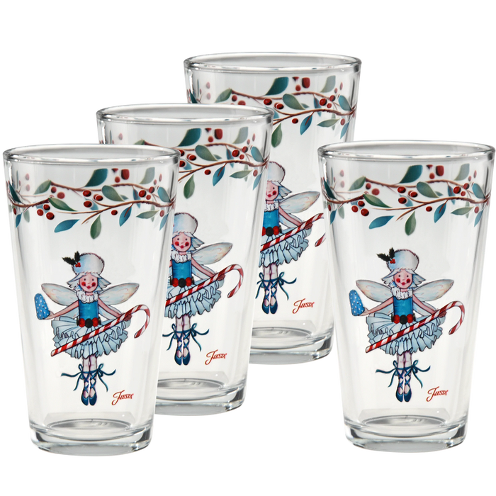 Nutcracker Sugar Plum Fairy 16 oz. Cooler Glass - Set of 4