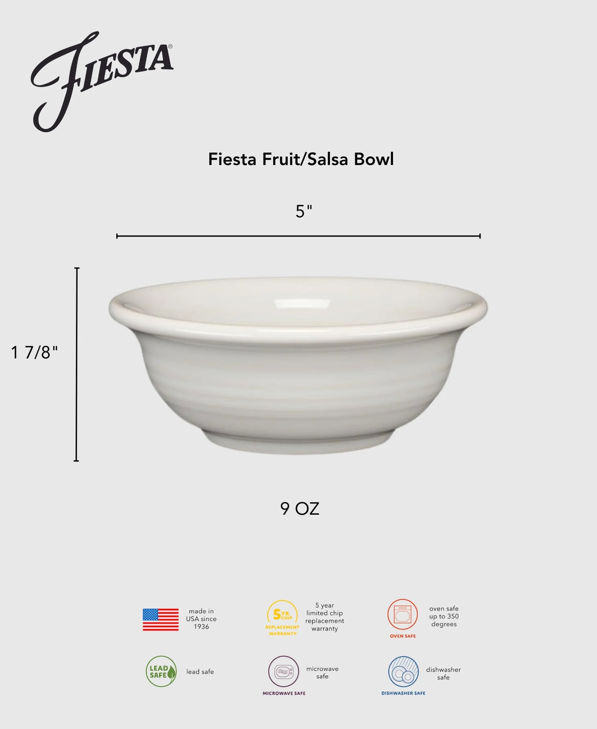 Retired Fiesta 5 Inch Fruit/Salsa Bowl 9 OZ