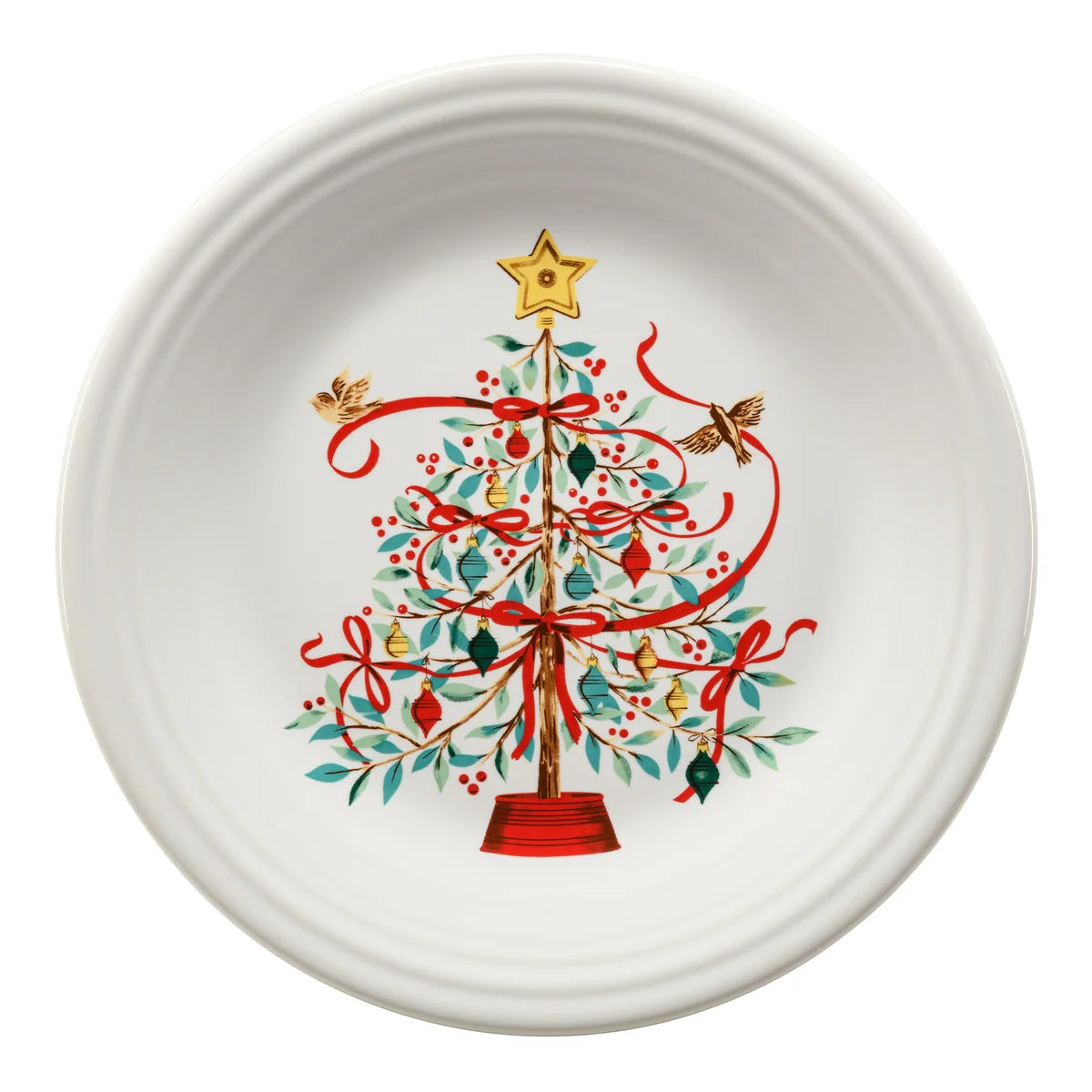 Holly Berry Christmas Tree Classic Rim 10 1/2 Inch Dinner Plate