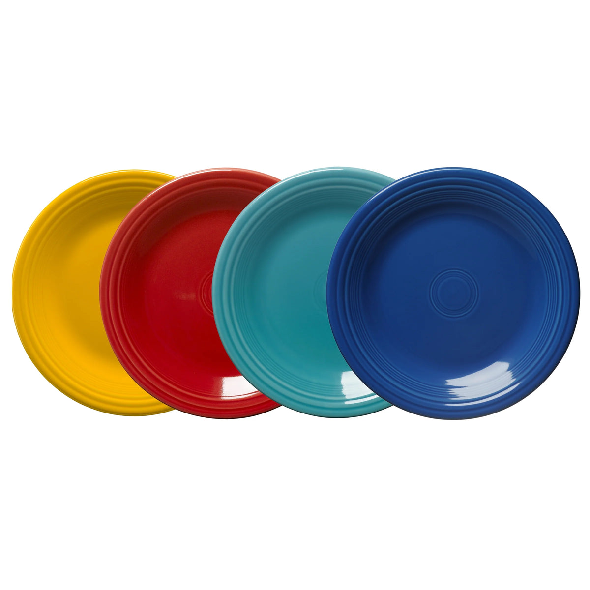 Mixed Vibrant Classic Rim 10 1/2 Inch Dinner Plate, Set of 4