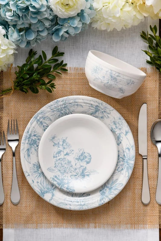 Botanical Floral Sky Classic Rim 10 1/2 Inch Dinner Plate