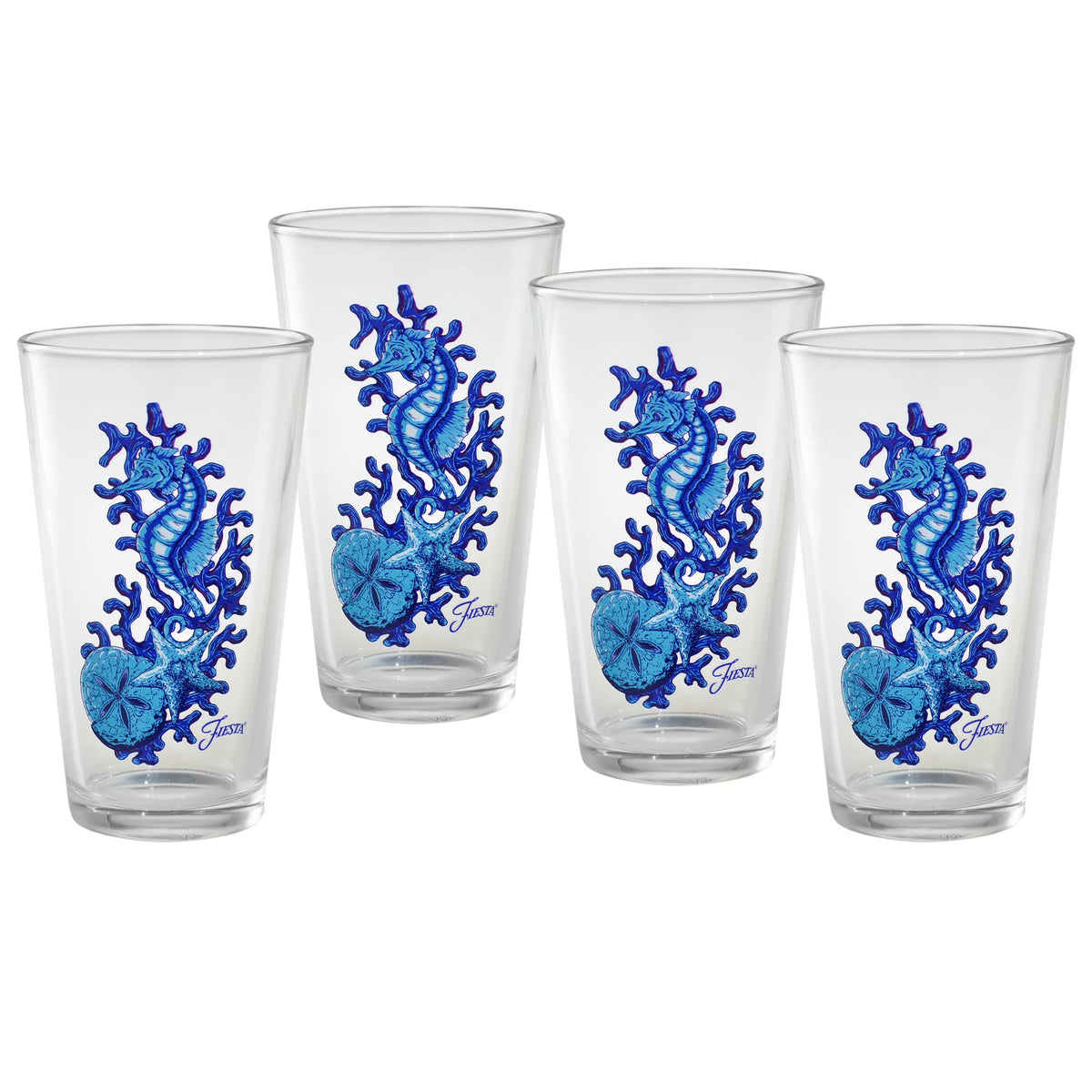 Retired 16 oz. Fiesta® Coastal Seahorse Cooler – Set of 4