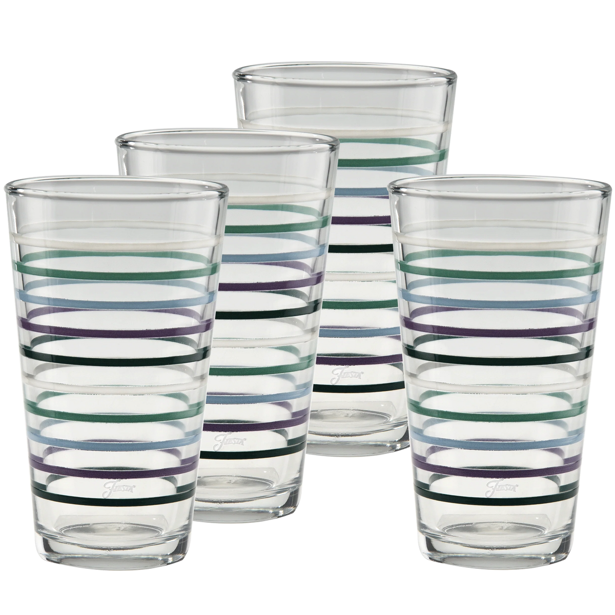 16 oz. Fiesta Lavender Bloom Thin Stripe Cooler Glass - Set of 4