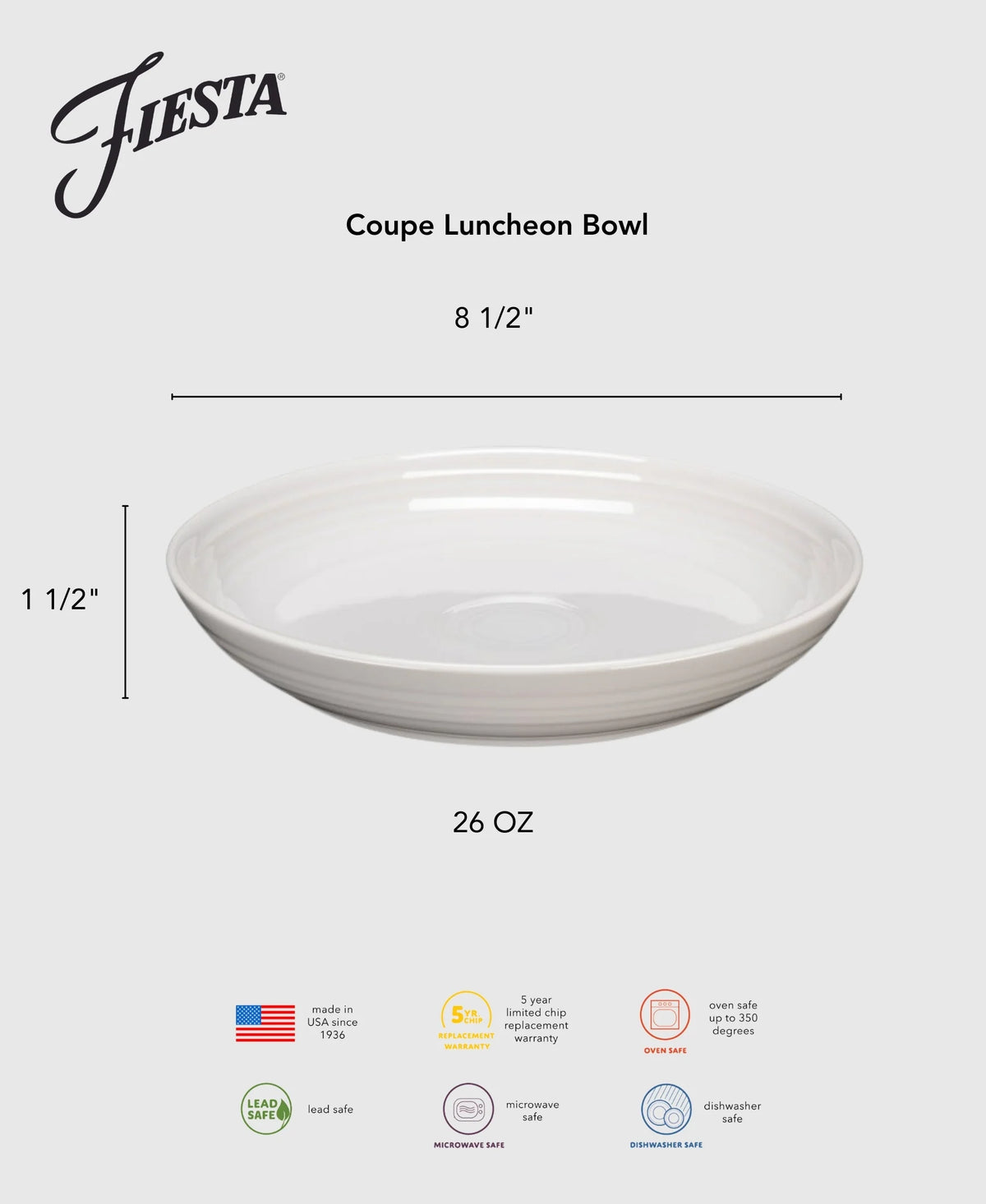 Coupe 8 1/2 Inch Luncheon Bowl 26 OZ Foundry