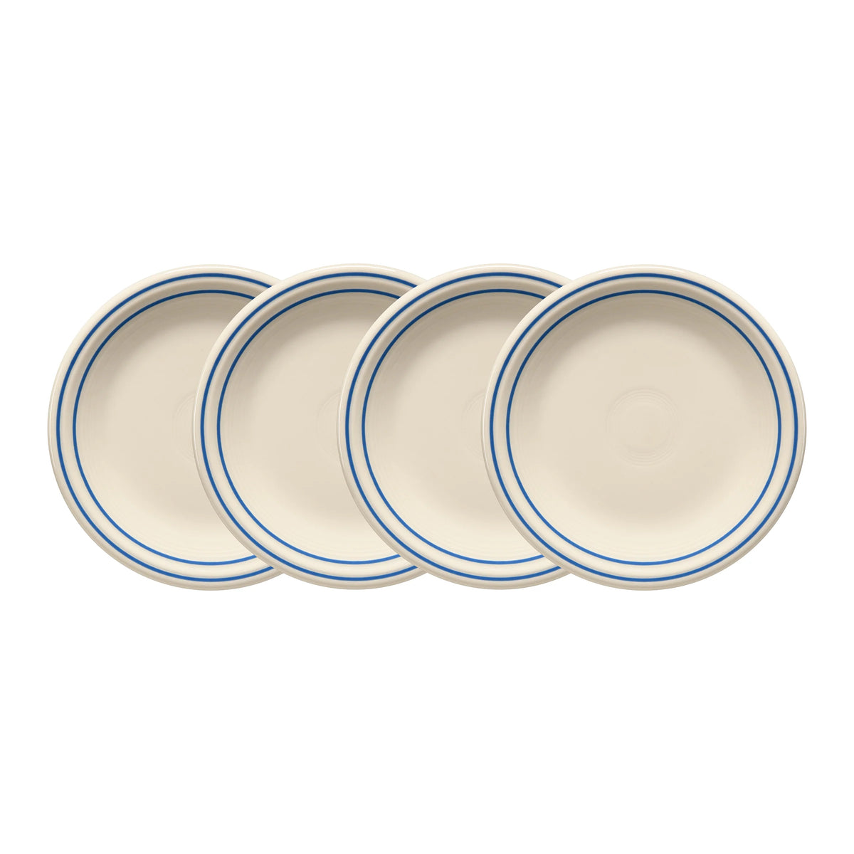 Americana Lapis Band Set of 4 Classic Rim 7 1/4-Inch Salad Plates