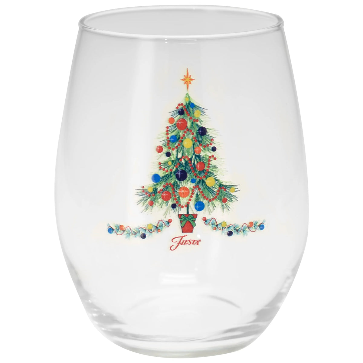 15 oz. Fiesta® Christmas Tree Stemless Wine – Set of 4
