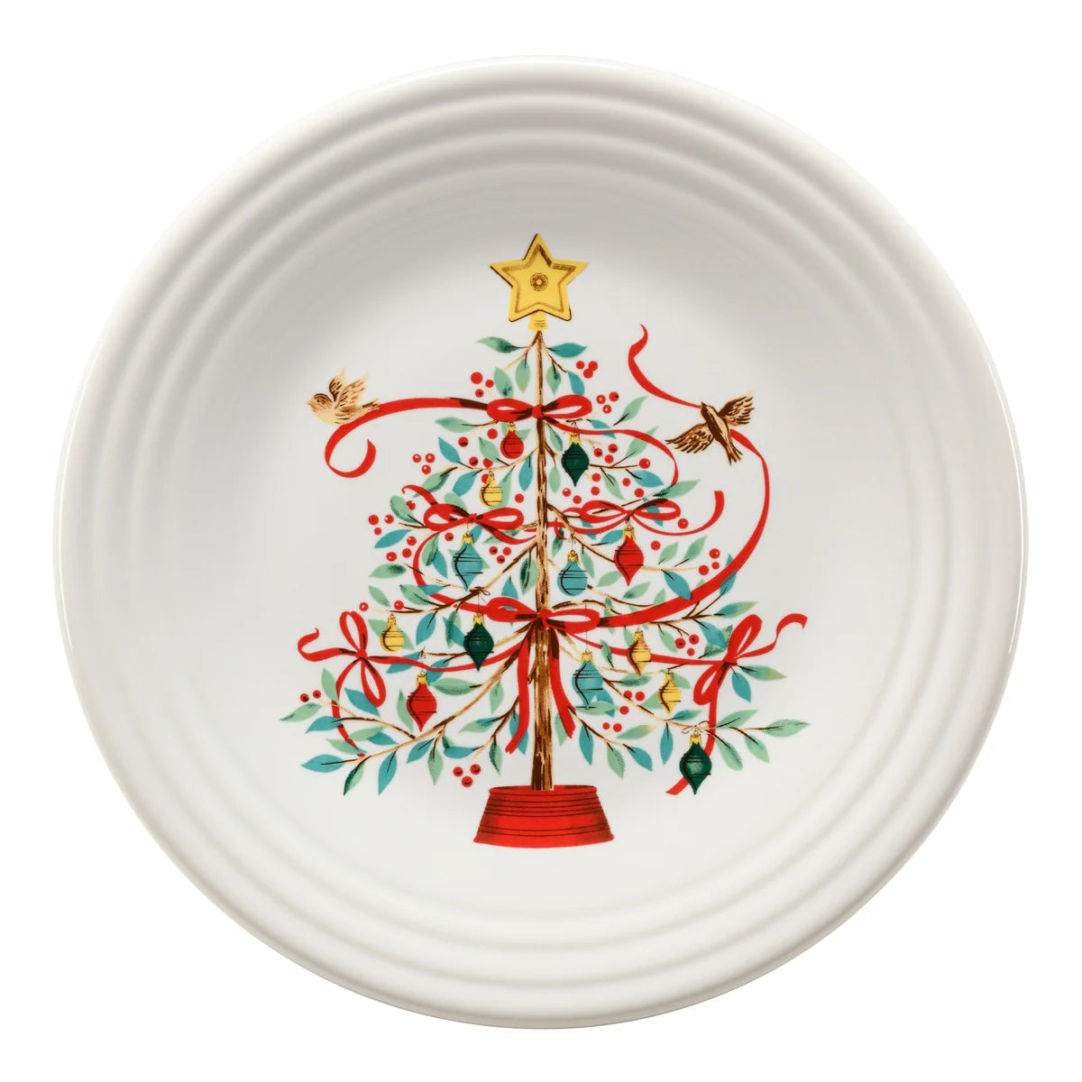 Holly Berry Christmas Tree Classic Rim 9 Inch Luncheon Plate