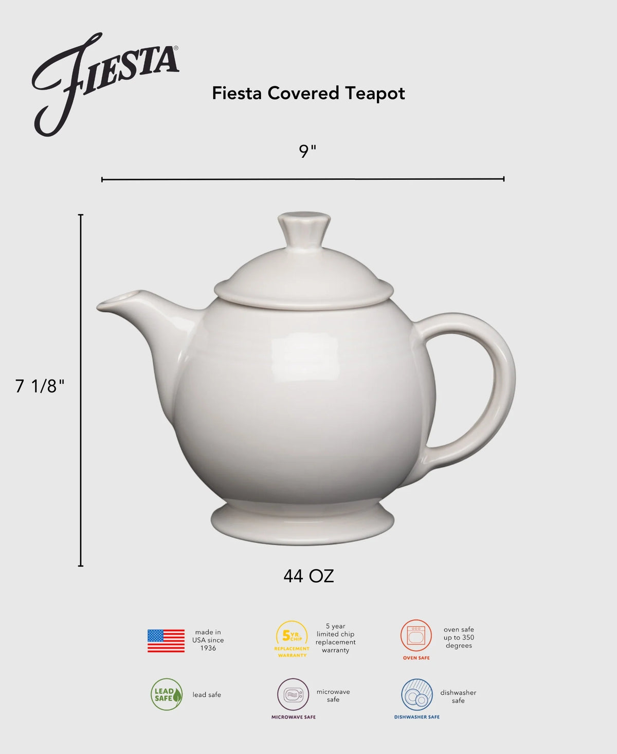 Retired Fiesta 44 OZ Covered Teapot