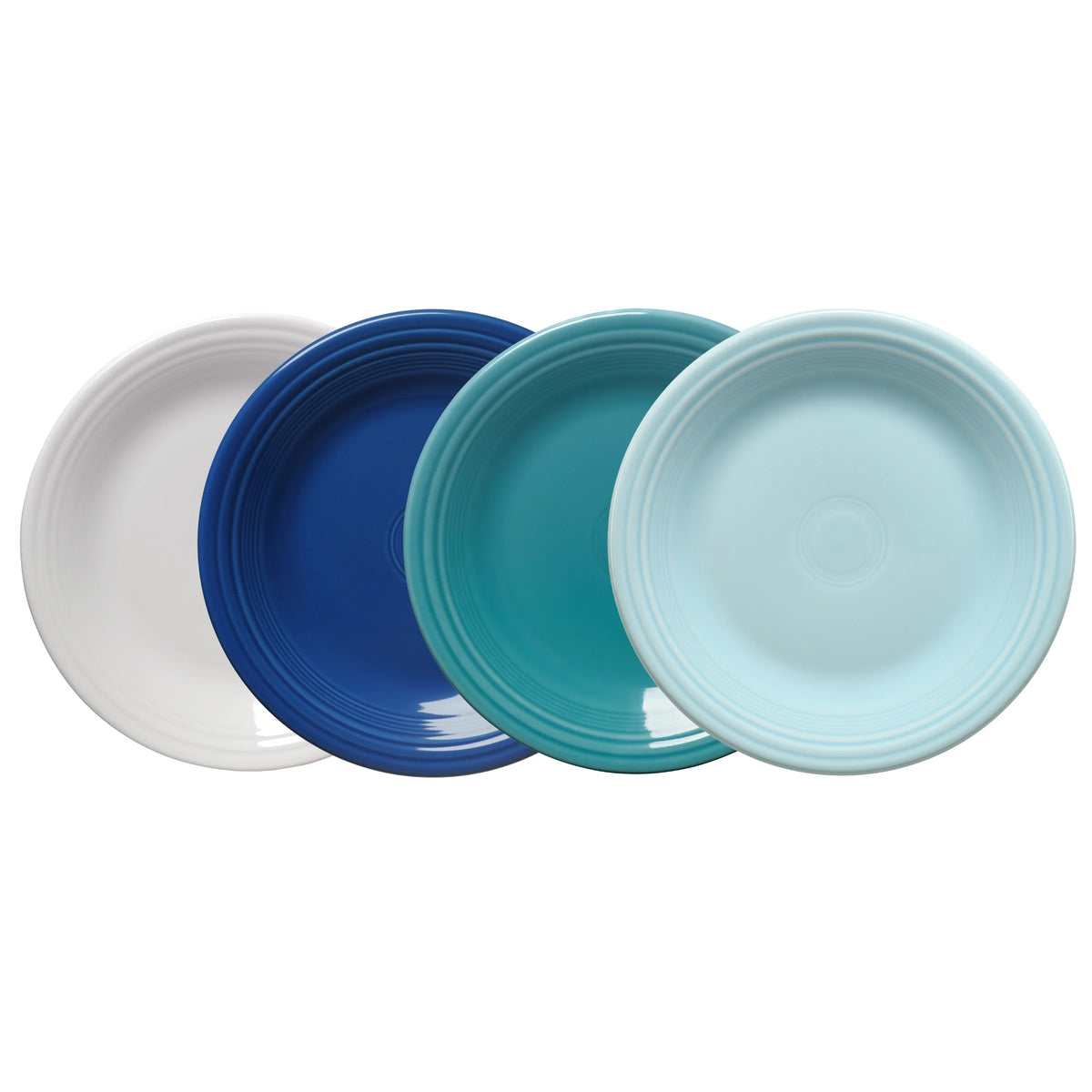 Mixed Coastal Blues Classic Rim 10 1/2 Inch Dinner Plate, Set of 4