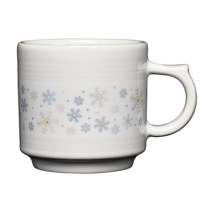 White Snowflakes 16oz Stackable Mug