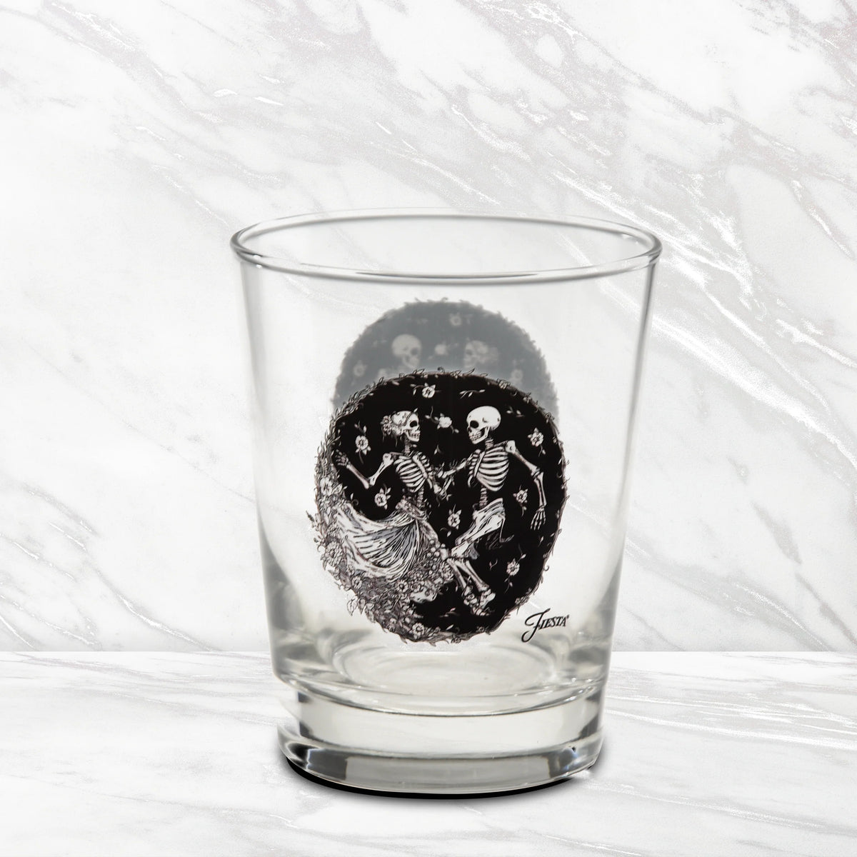 Fiesta Skeleton Duet 15 oz. Tapered Double Old Fashion - Set of 4