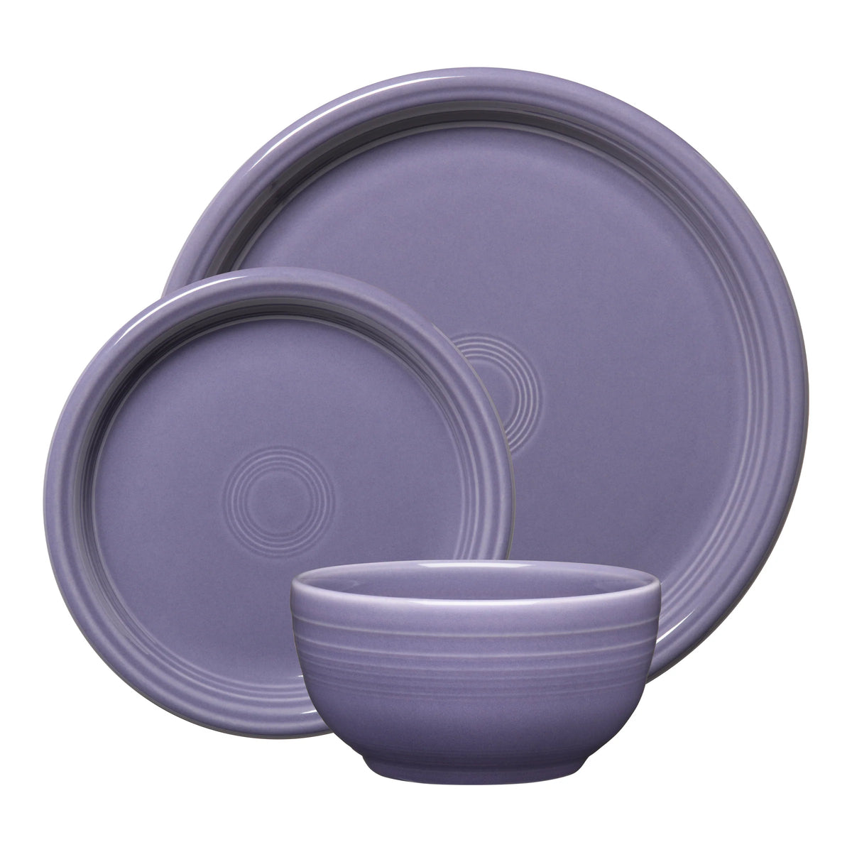 Lavender Bistro Coupe 3-Piece Dinnerware Set, Service for 1